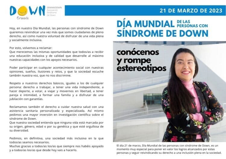 Programa de actos del Día Mundial del Síndrome de Down 2023